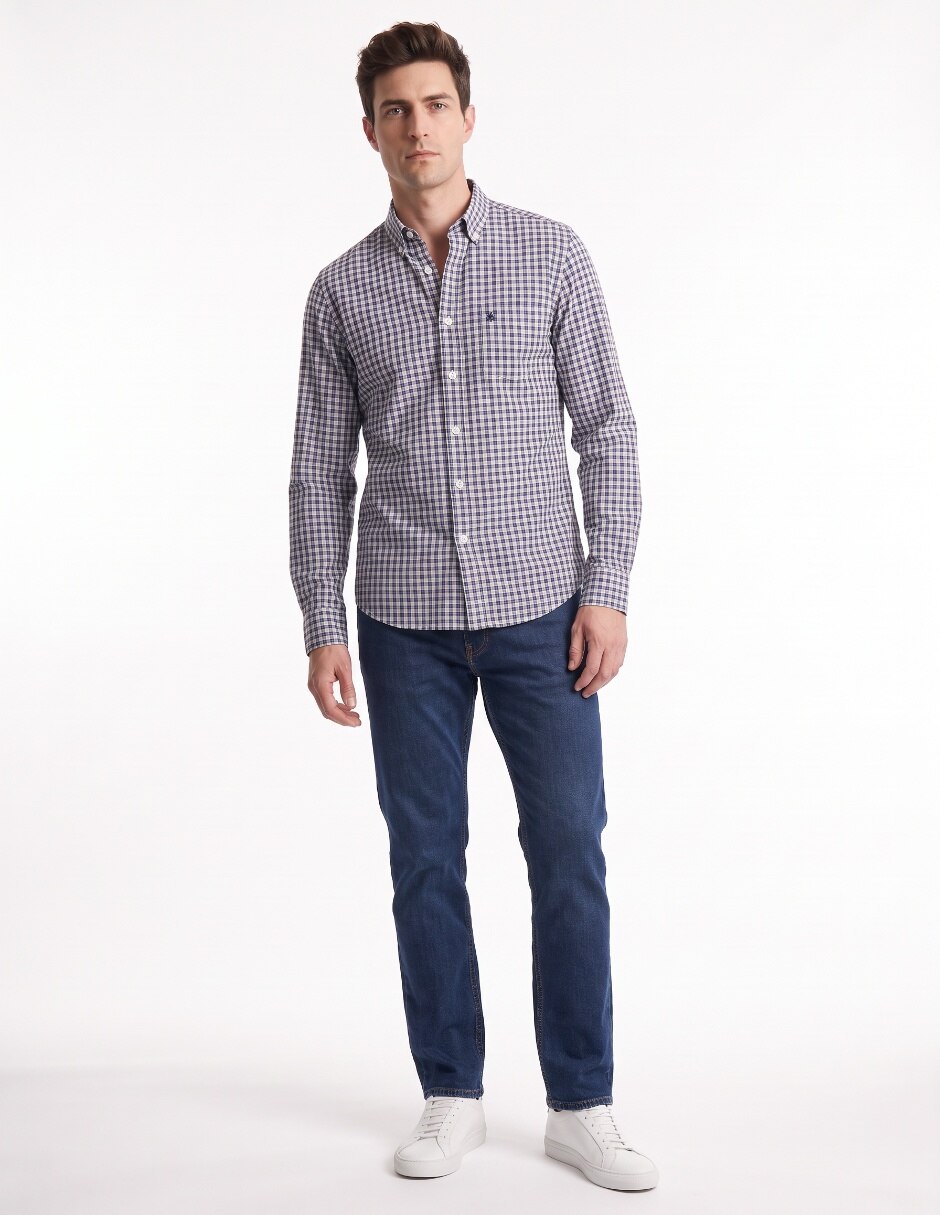 Camisa casual de algodón manga larga para hombre 3