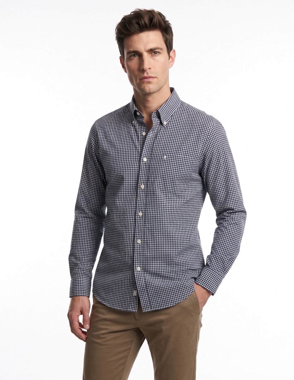 Camisa casual de algodón manga larga para hombre Camisa casual de algodón manga larga para hombre