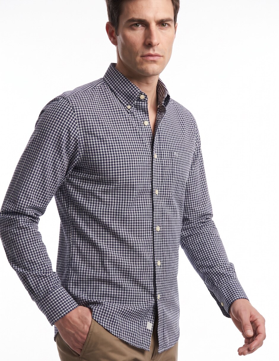 Camisa casual de algodón manga larga para hombre 4