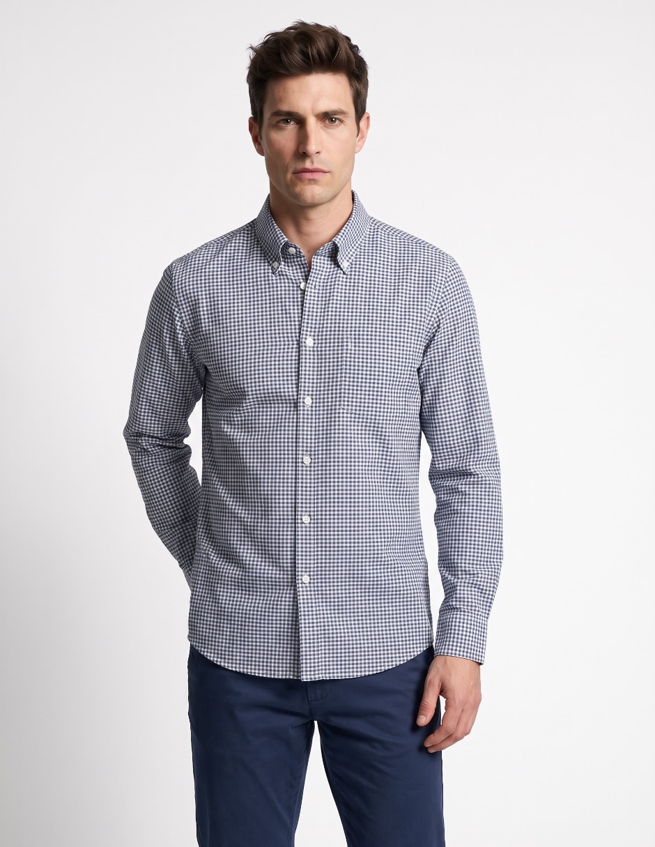 Camisa casual de algodón manga larga para hombre Camisa casual de algodón manga larga para hombre