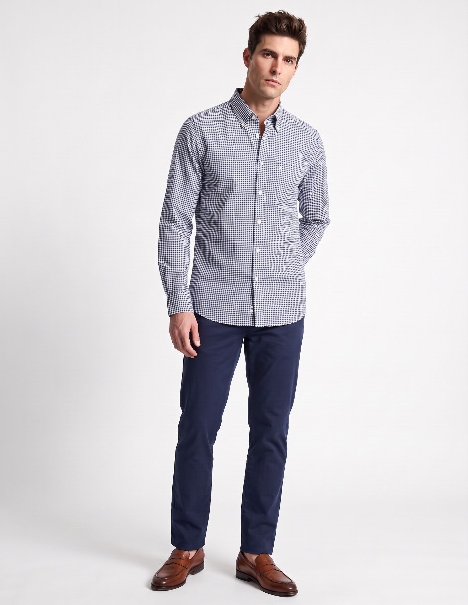 Camisa casual de algodón manga larga para hombre 3