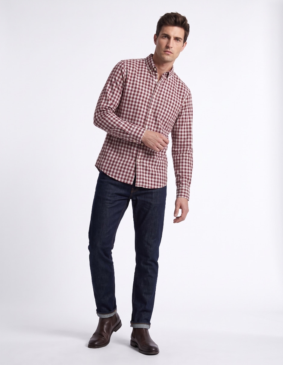 Camisa casual de algodón manga larga para hombre 3