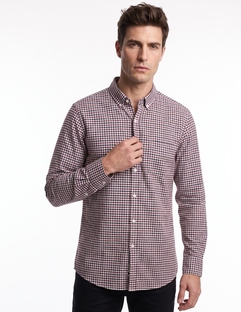 Camisa casual de algodón manga larga para hombre Camisa casual de algodón manga larga para hombre