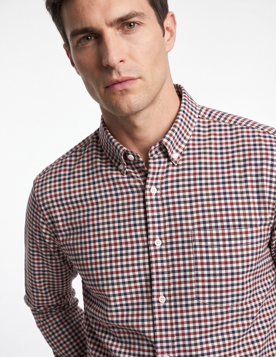 Camisa casual de algodón manga larga para hombre 4