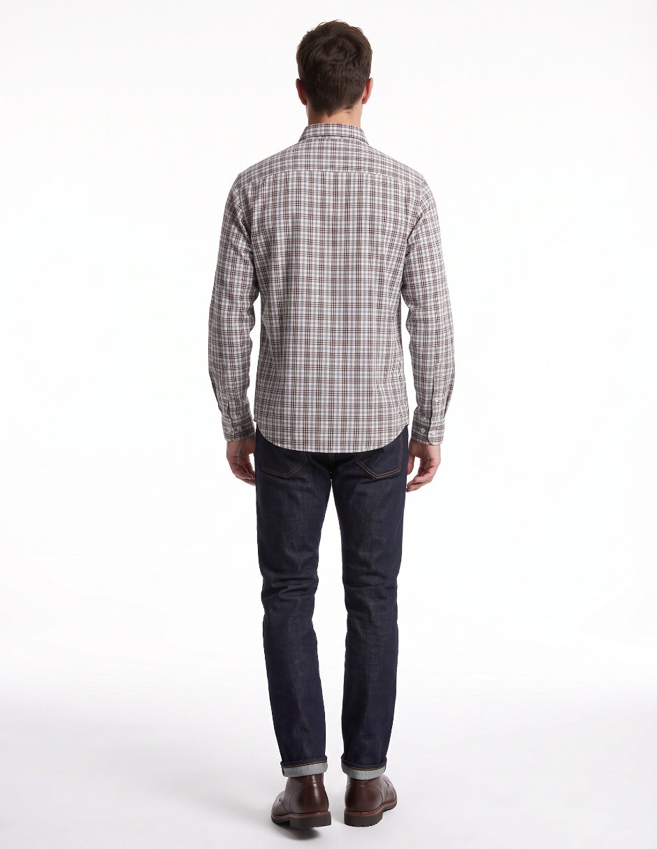 Camisa casual de algodón manga larga para hombre 2
