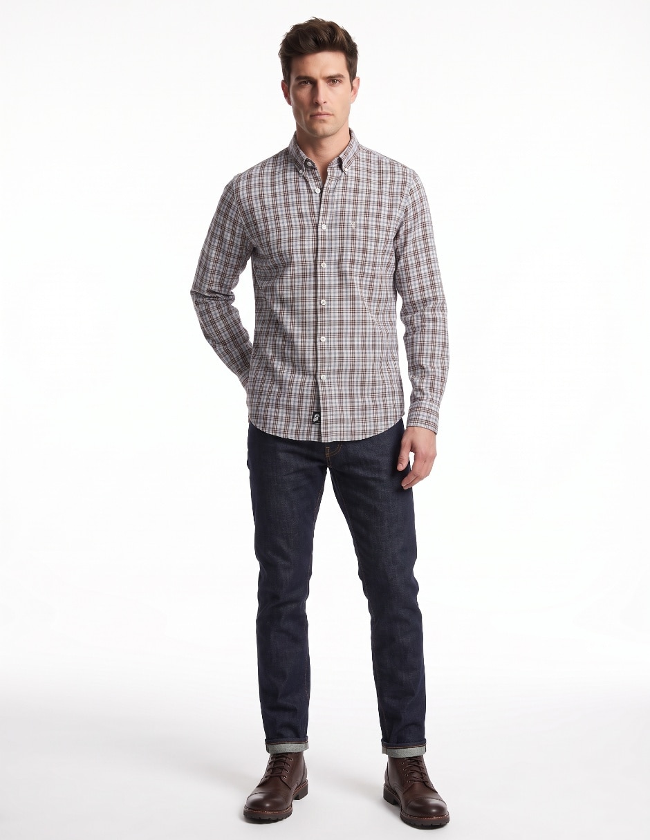 Camisa casual de algodón manga larga para hombre 3