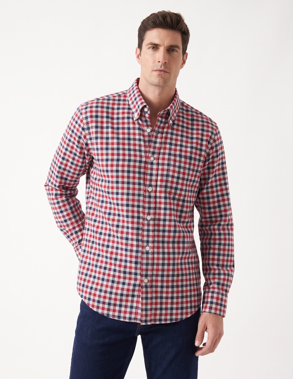Camisa casual de algodón manga larga para hombre Camisa casual de algodón manga larga para hombre