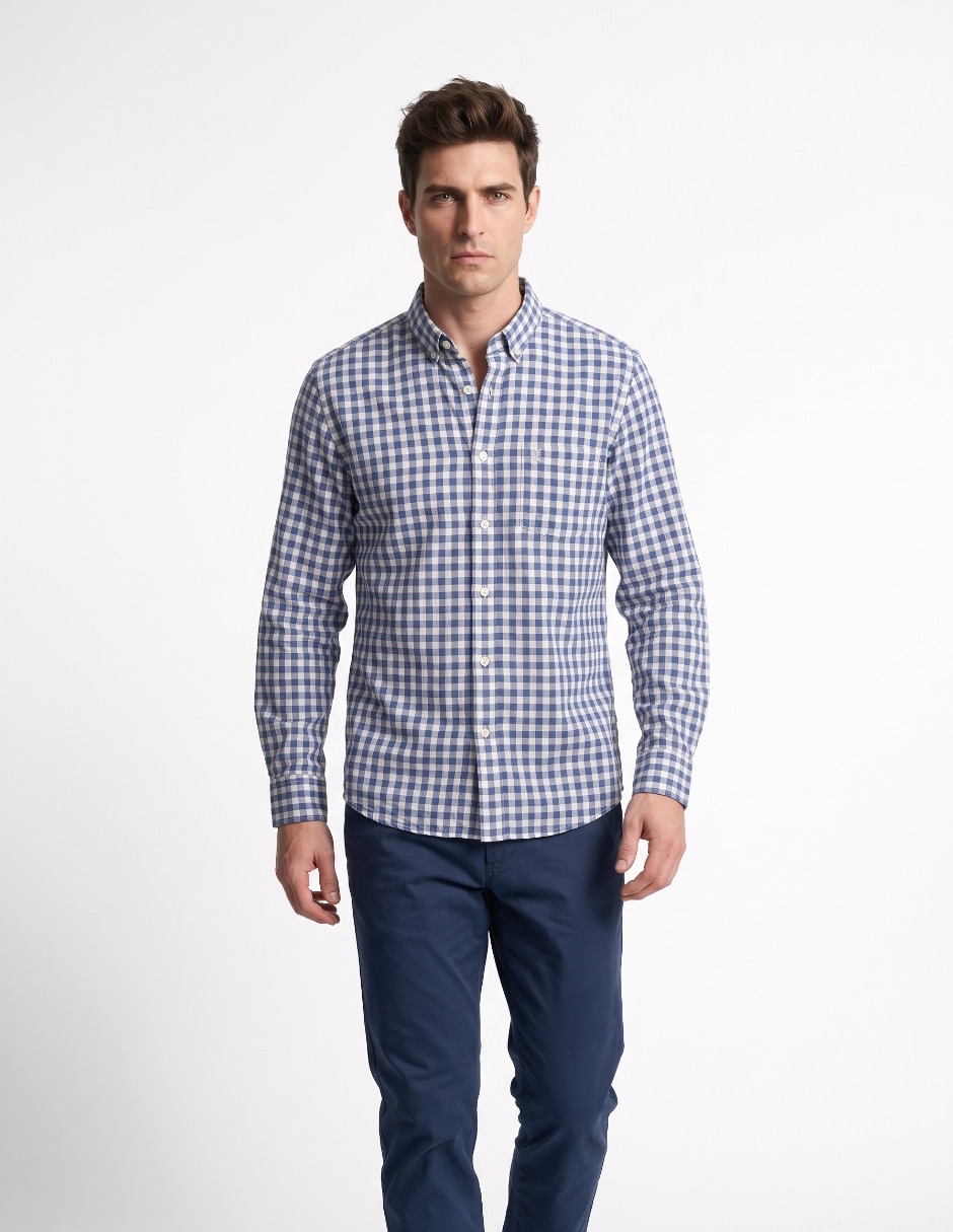 Camisa casual de algodón manga larga para hombre Camisa casual de algodón manga larga para hombre