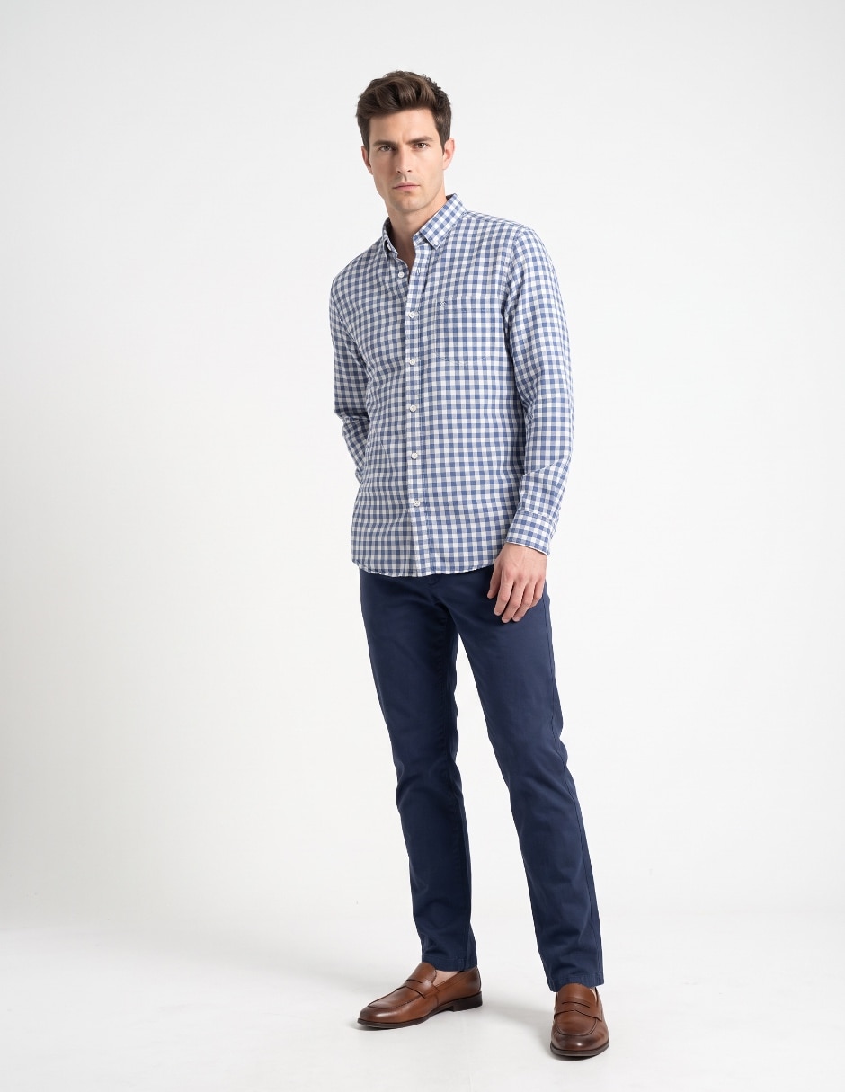 Camisa casual de algodón manga larga para hombre 3