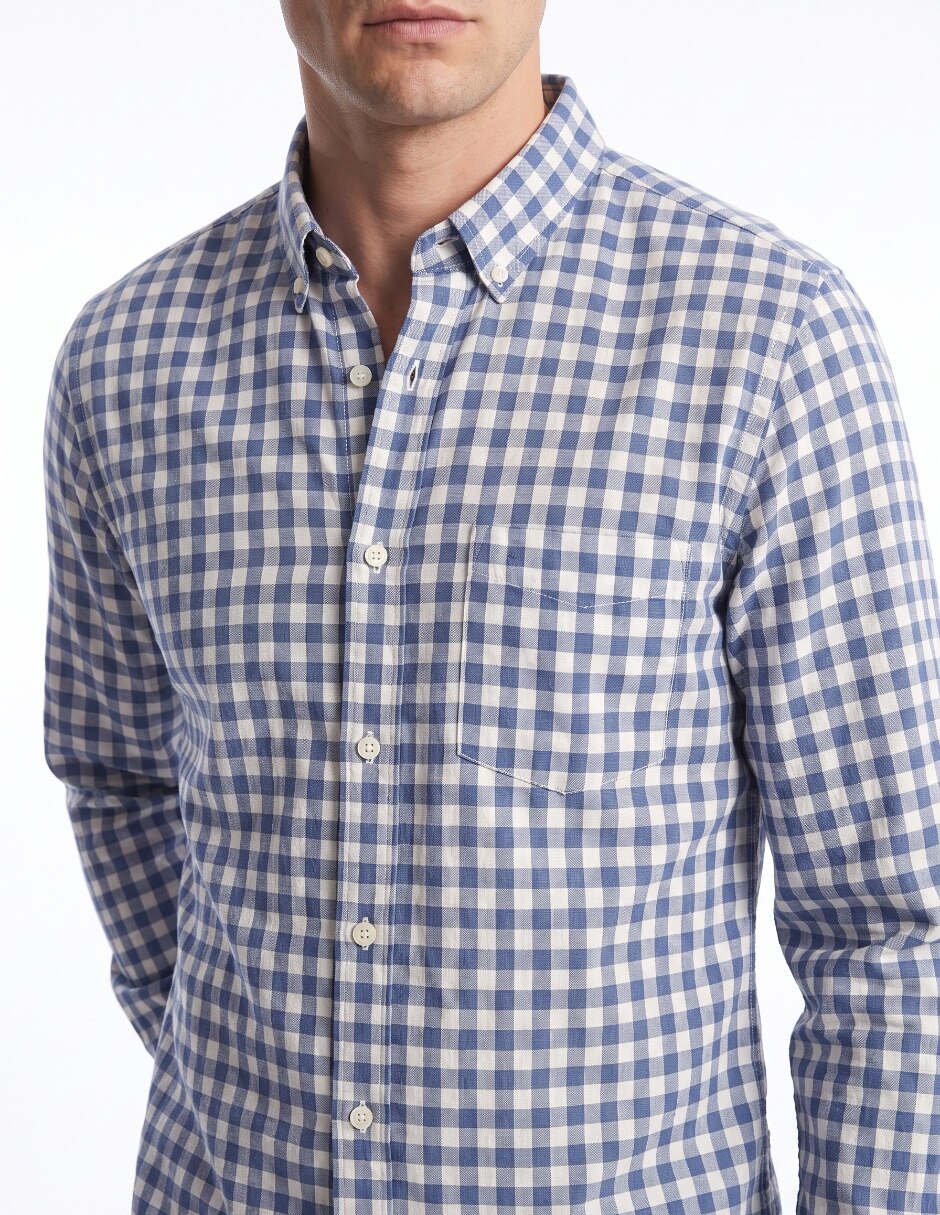 Camisa casual de algodón manga larga para hombre 4