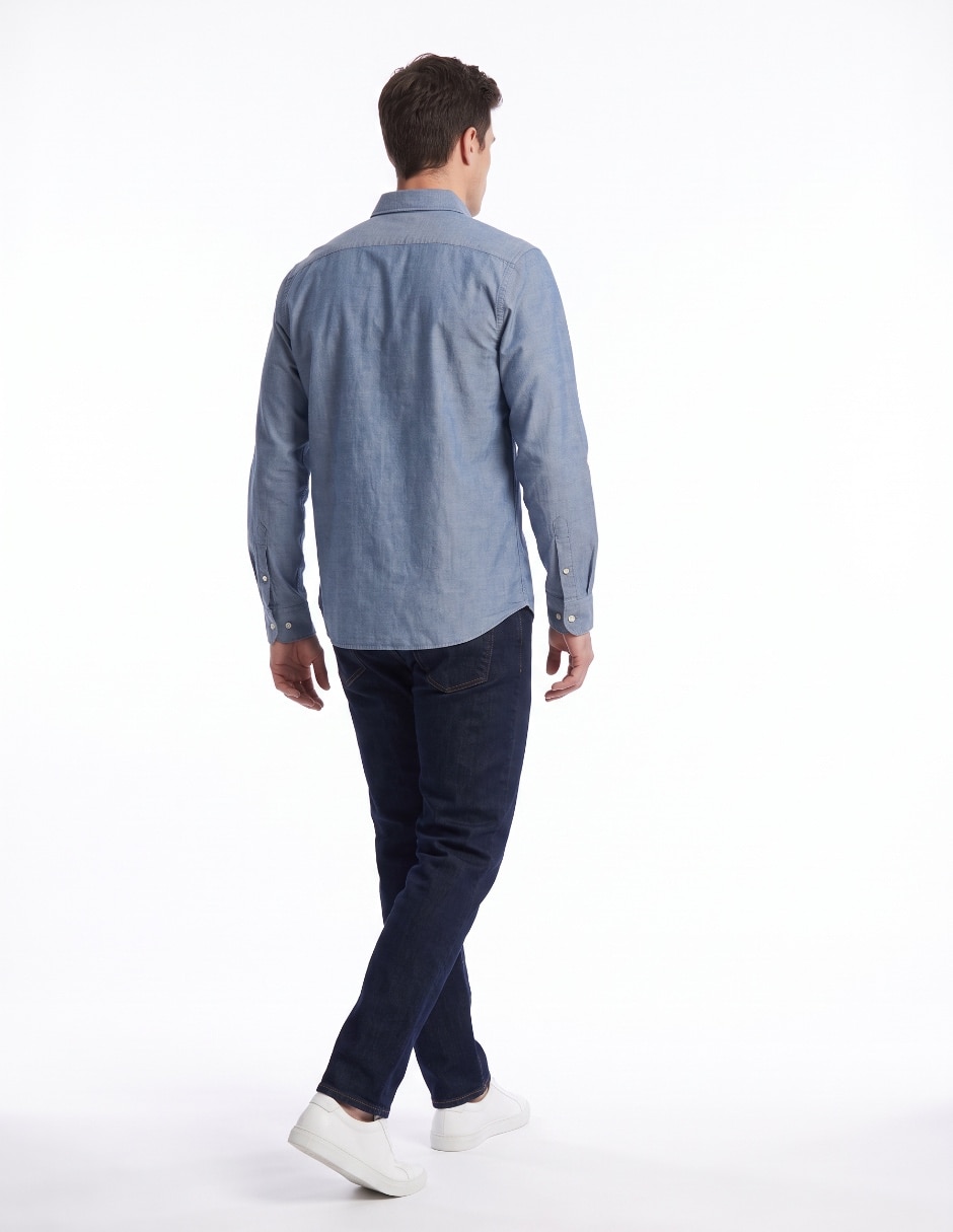 Camisa casual de algodón manga larga para hombre 2