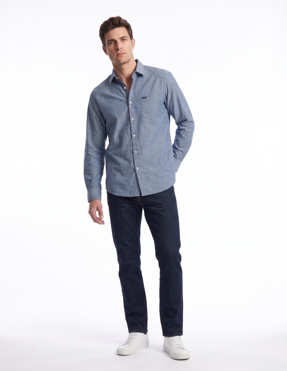 Camisa casual de algodón manga larga para hombre 3