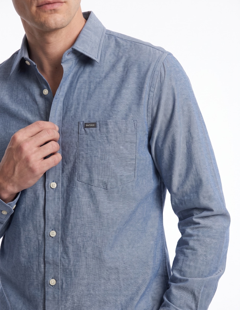 Camisa casual de algodón manga larga para hombre 4