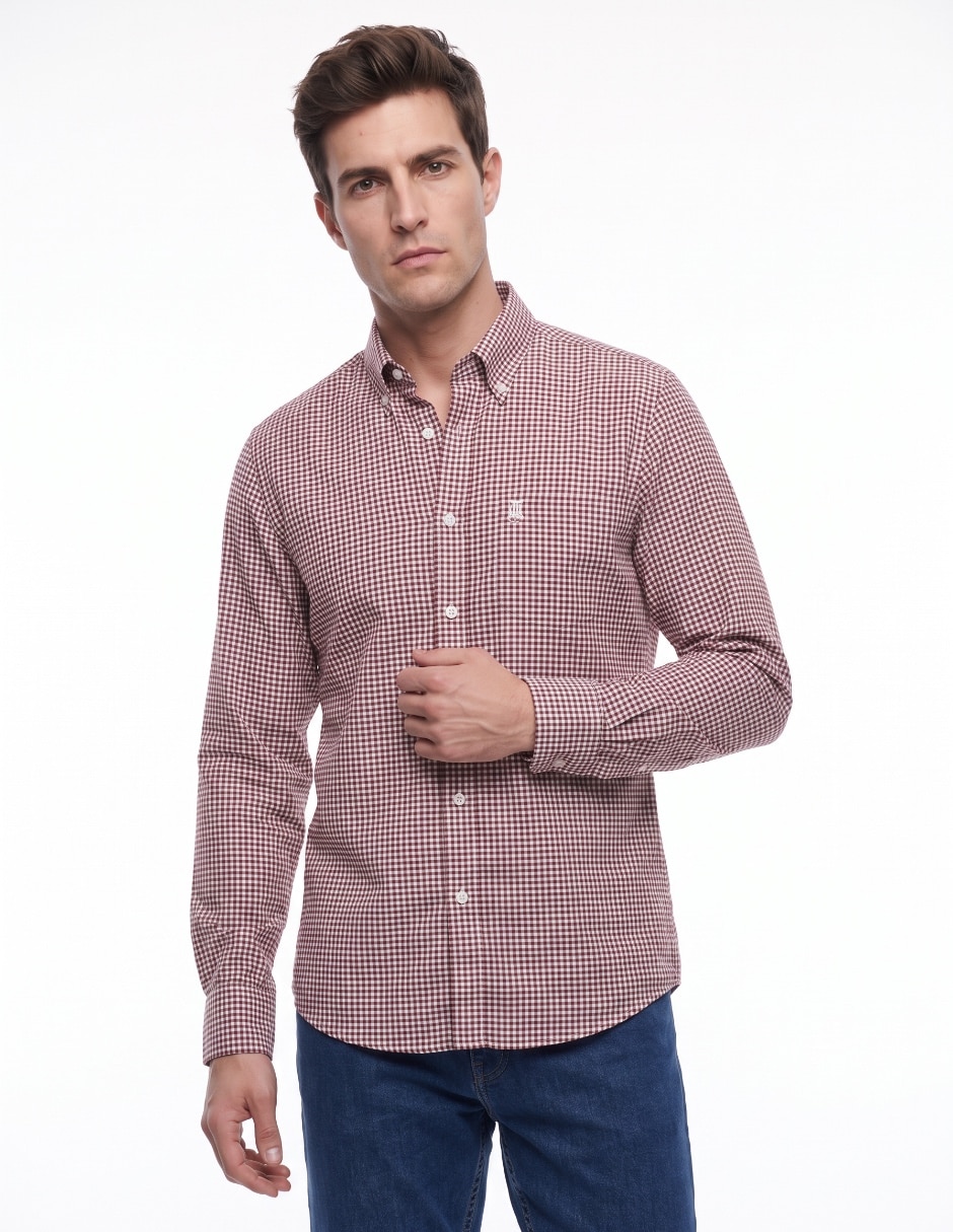 Camisa casual de algodón manga larga para hombre Camisa casual de algodón manga larga para hombre