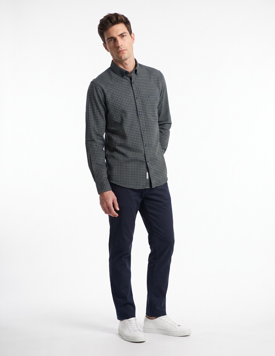 Camisa casual de algodón manga larga para hombre 3