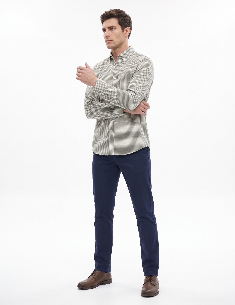 Camisa casual de algodón manga larga para hombre 3