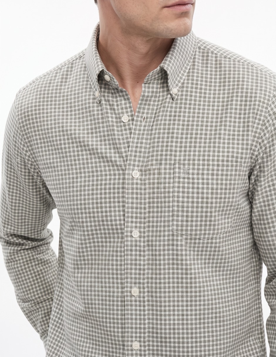 Camisa casual de algodón manga larga para hombre 4