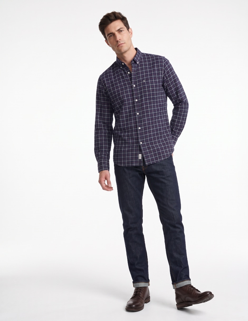 Camisa casual de algodón manga larga para hombre 3