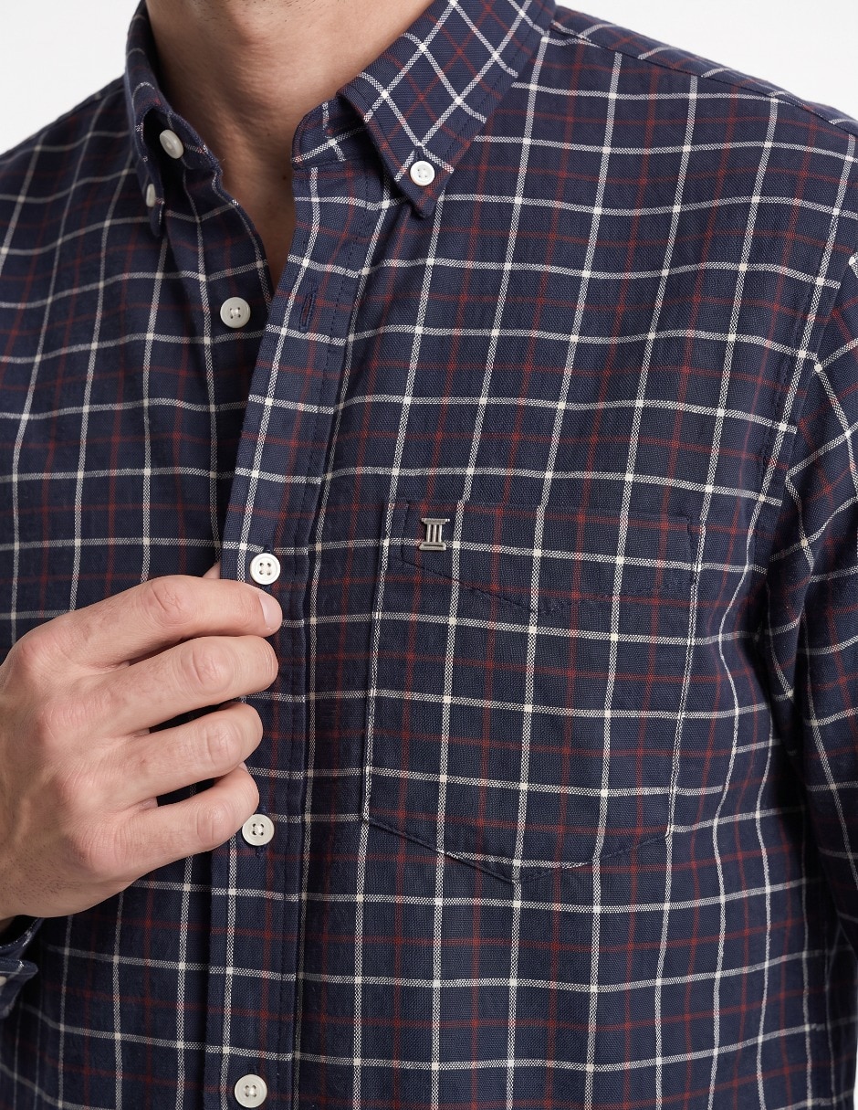 Camisa casual de algodón manga larga para hombre 4