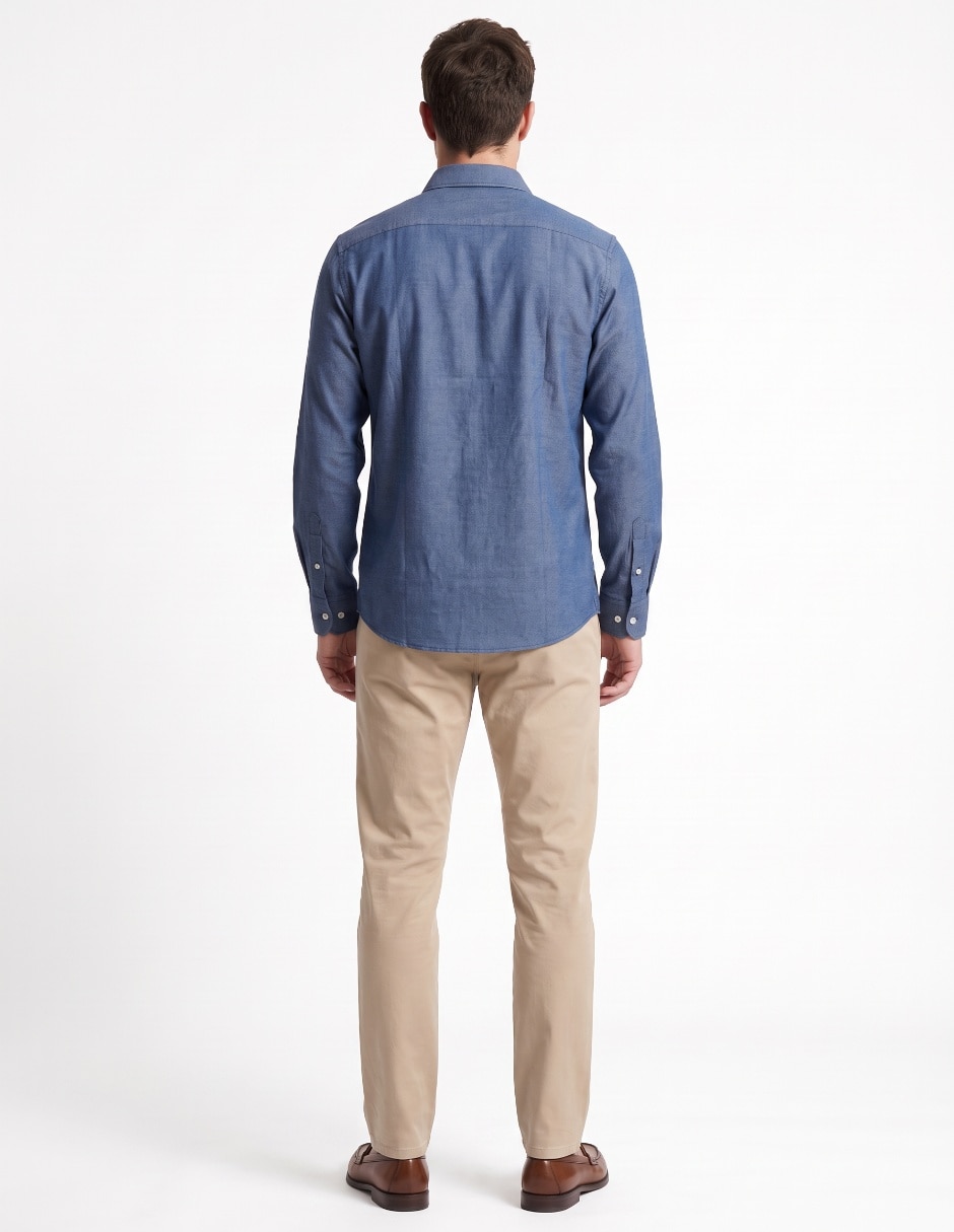 Camisa casual de algodón manga larga para hombre 2