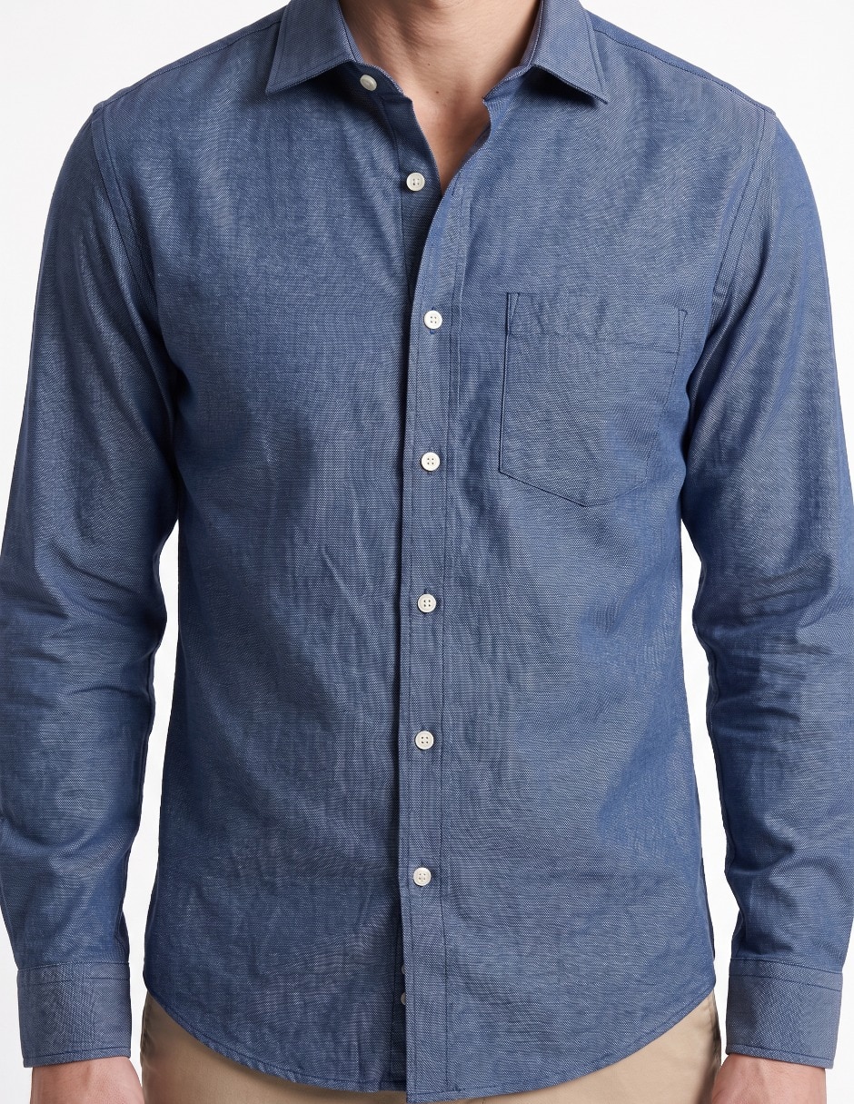 Camisa casual de algodón manga larga para hombre 4