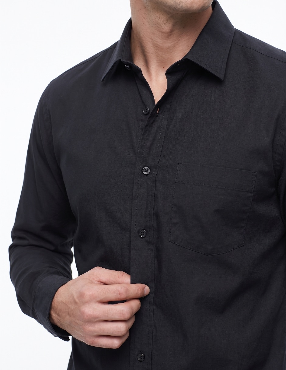 Camisa casual de algodón manga larga para hombre 4