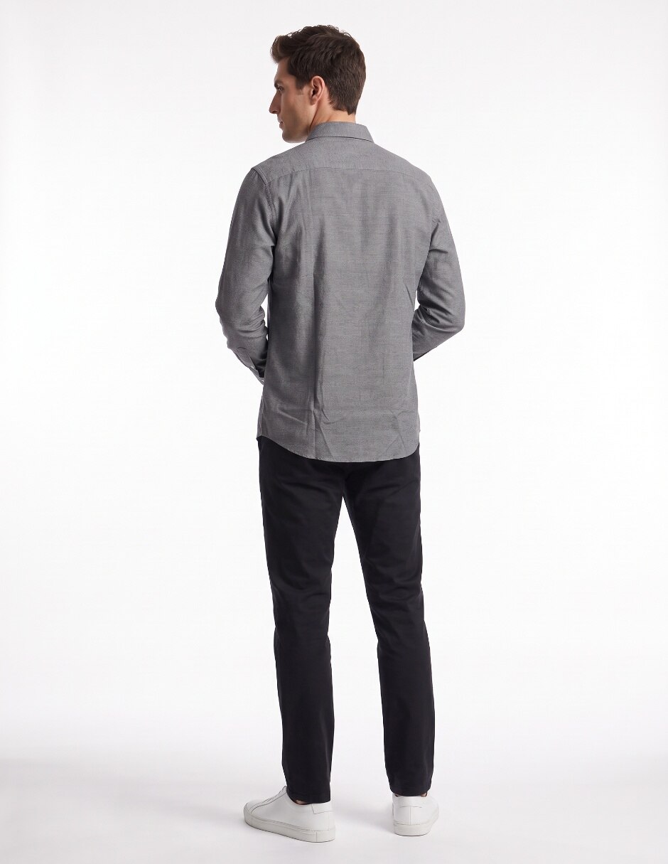 Camisa casual de algodón manga larga para hombre 2