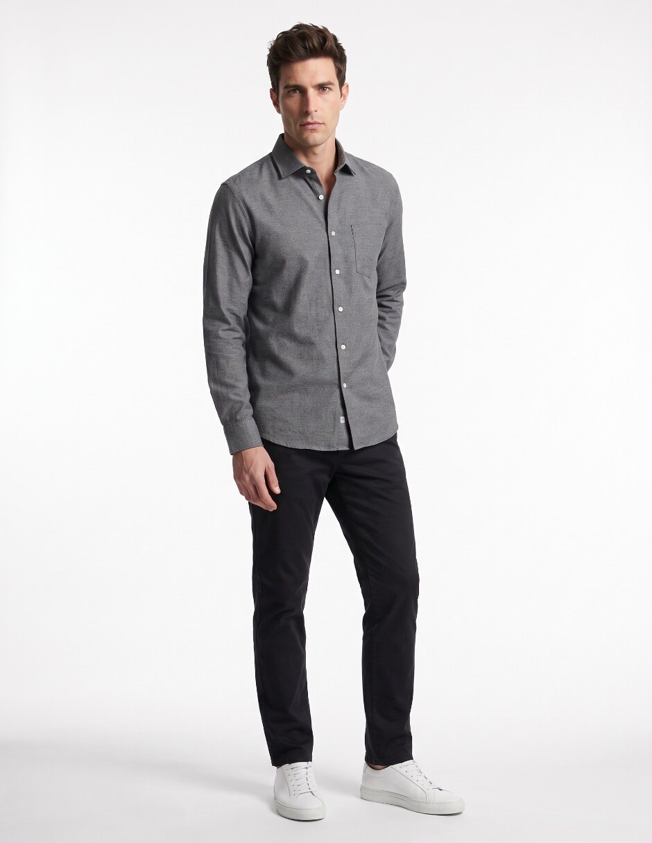 Camisa casual de algodón manga larga para hombre 3