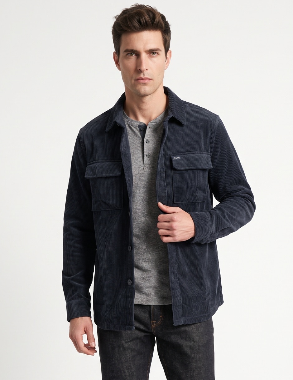 Camisa casual de algodón manga larga para hombre Camisa casual de algodón manga larga para hombre