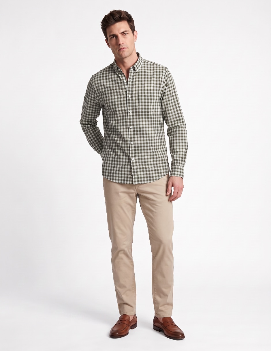 Camisa casual de algodón manga larga para hombre 3