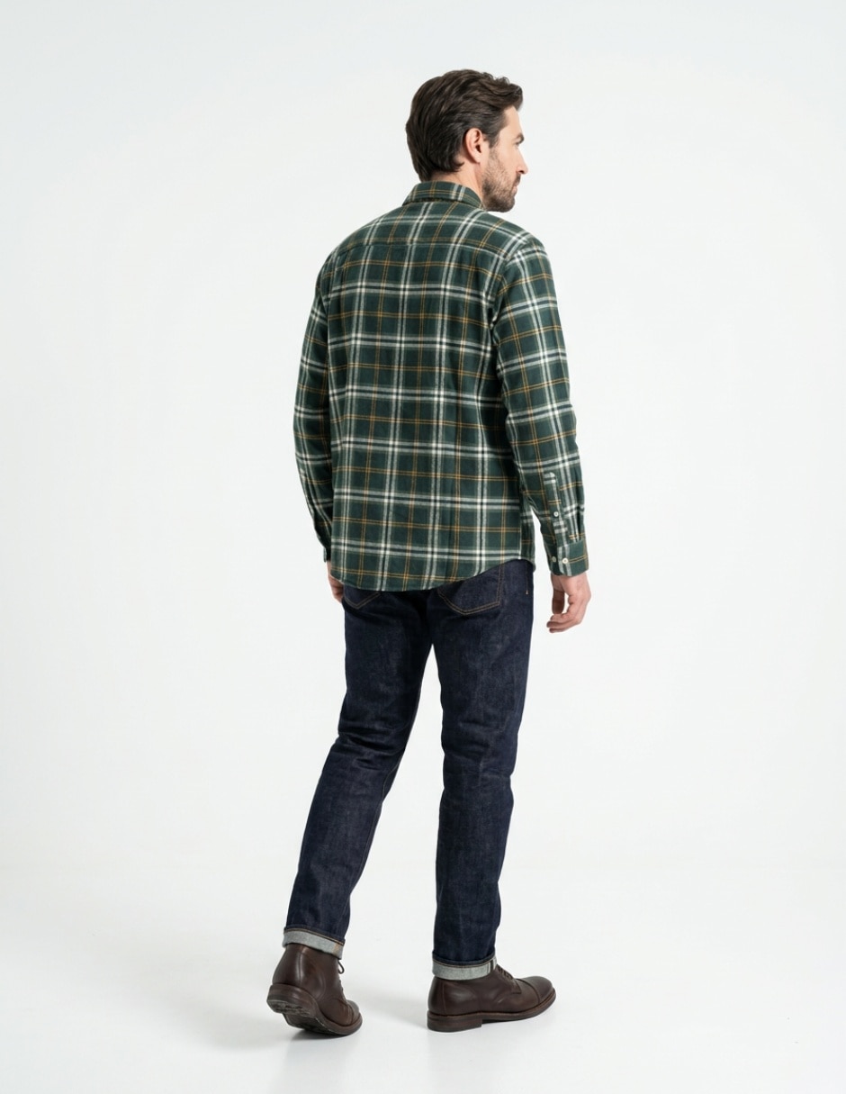 Camisa casual manga larga para hombre 2