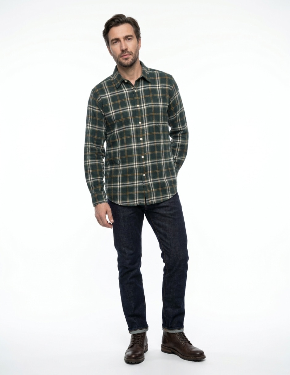 Camisa casual manga larga para hombre 3
