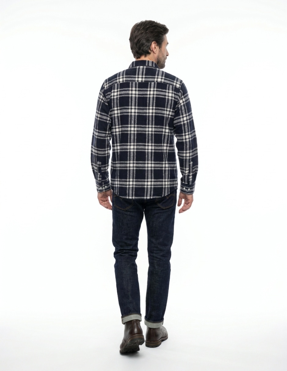 Camisa casual manga larga para hombre 2