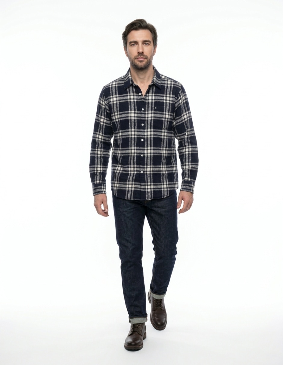 Camisa casual manga larga para hombre 3