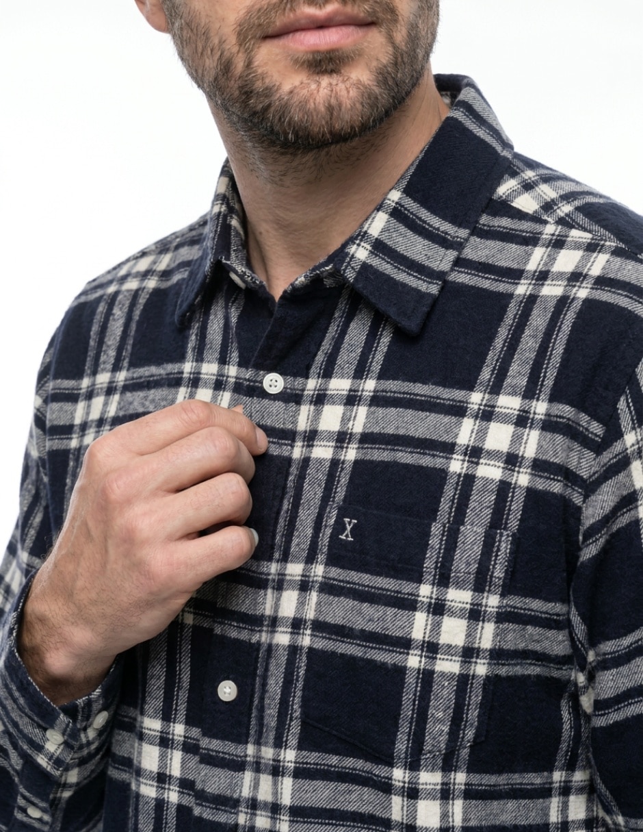 Camisa casual manga larga para hombre 4