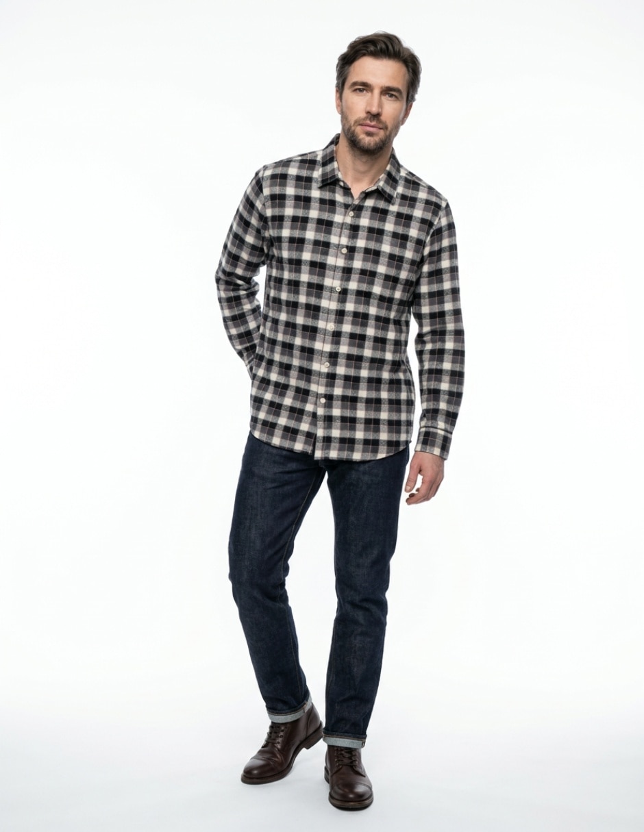 Camisa casual manga larga para hombre 3