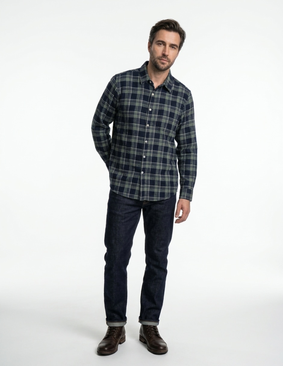 Camisa casual manga larga para hombre 3