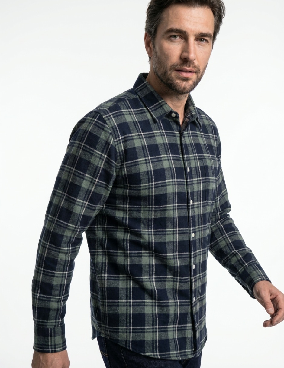 Camisa casual manga larga para hombre 4