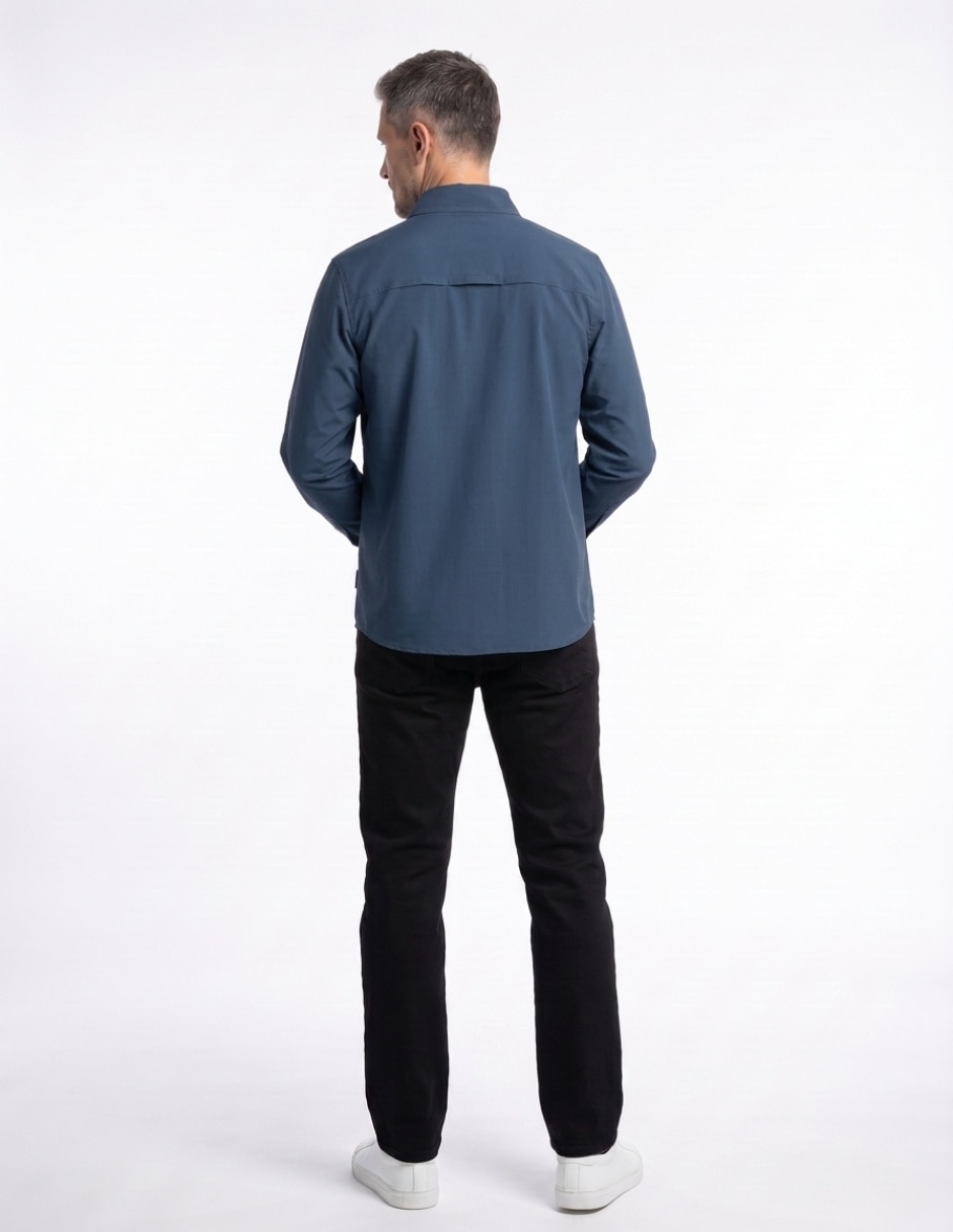 Camisa casual manga larga para hombre 2