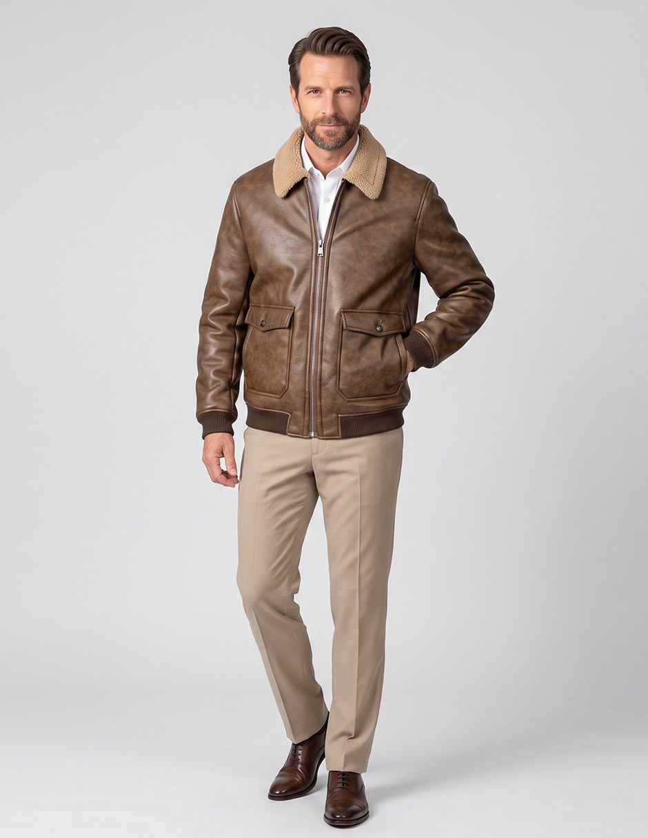 Chamarra casual con bolsillos para hombre 5
