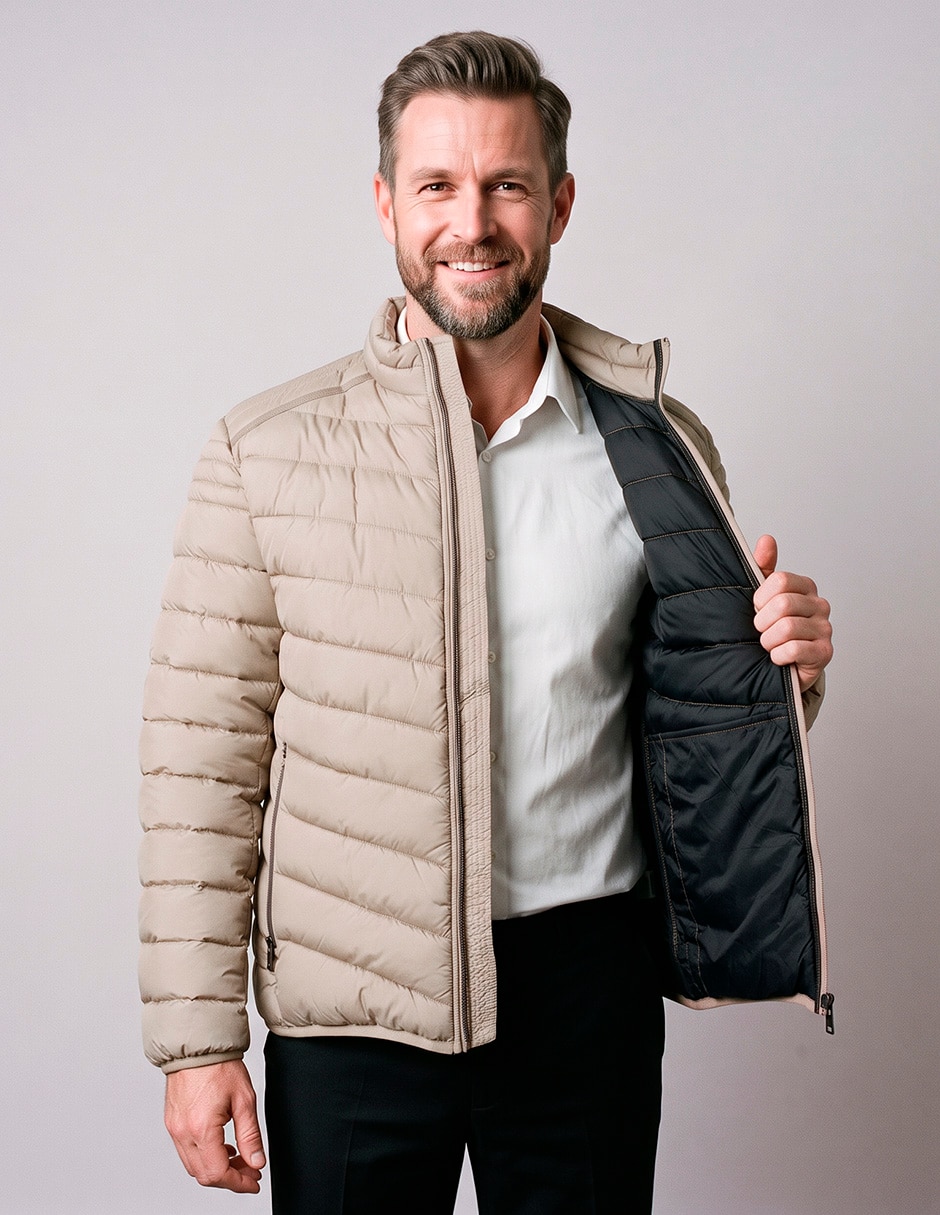 Chamarra casual capitonada para hombre 2