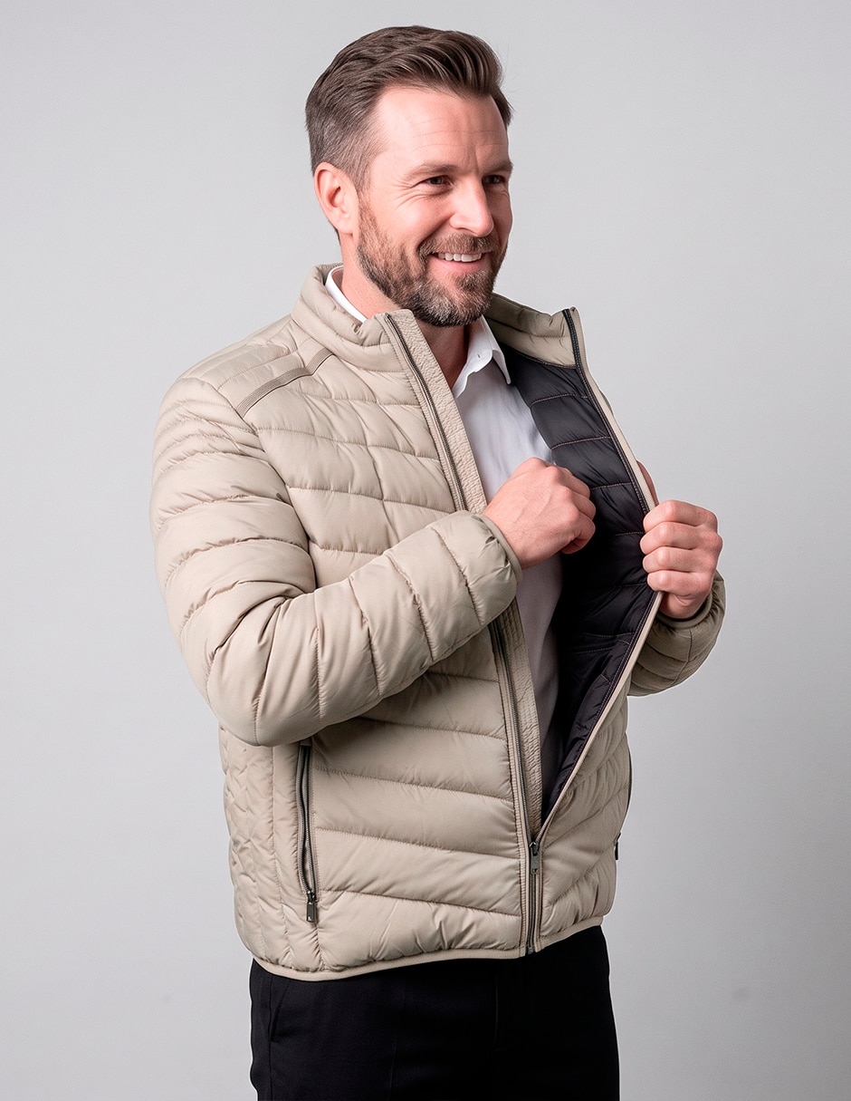 Chamarra casual capitonada para hombre 3