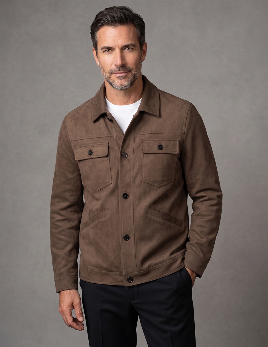 Chamarra casual con bolsillos para hombre Chamarra casual con bolsillos para hombre