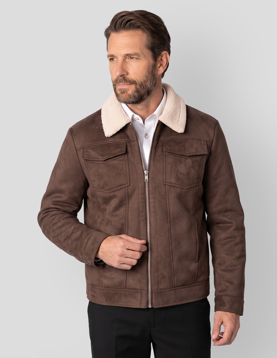 Chamarra casual con bolsillos para hombre