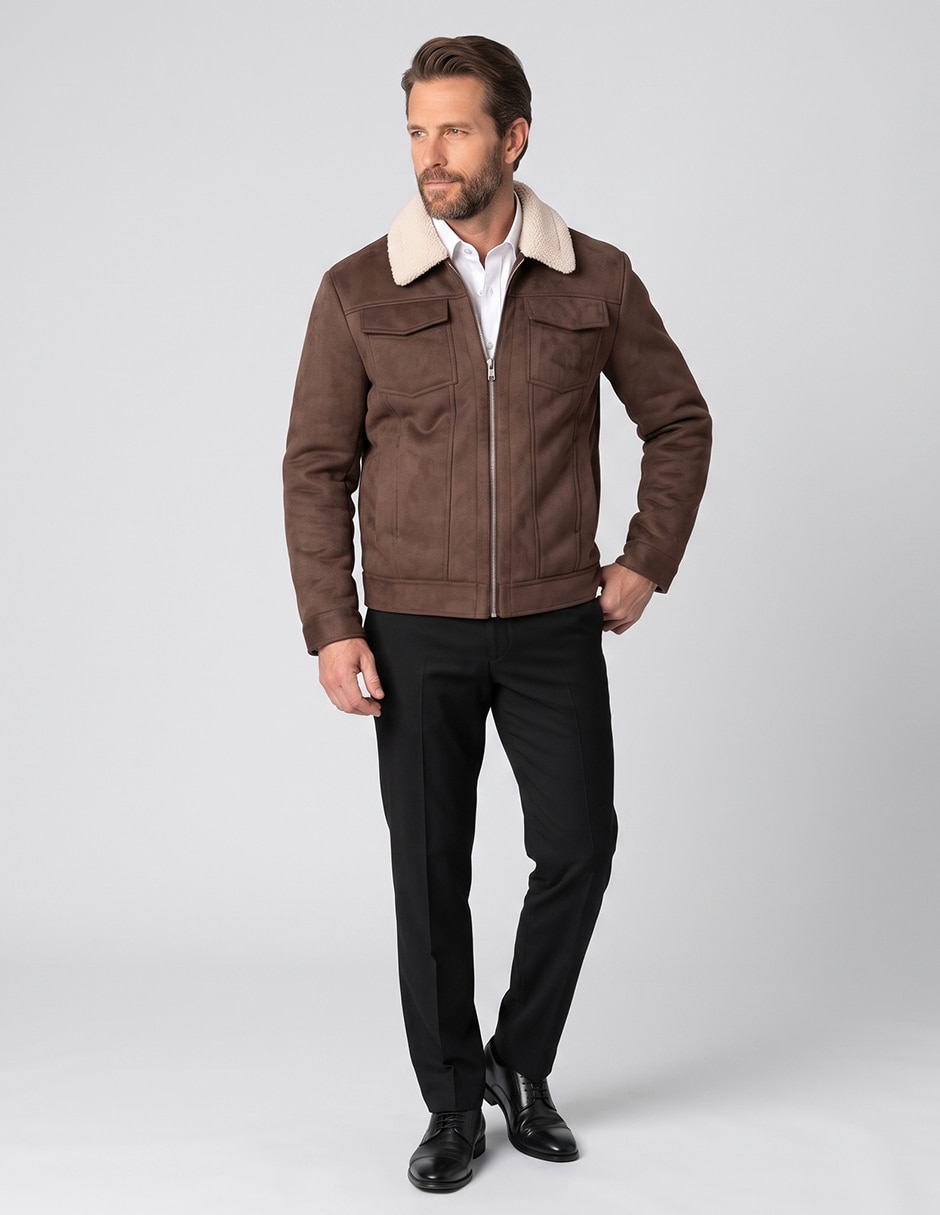 Chamarra casual con bolsillos para hombre 5