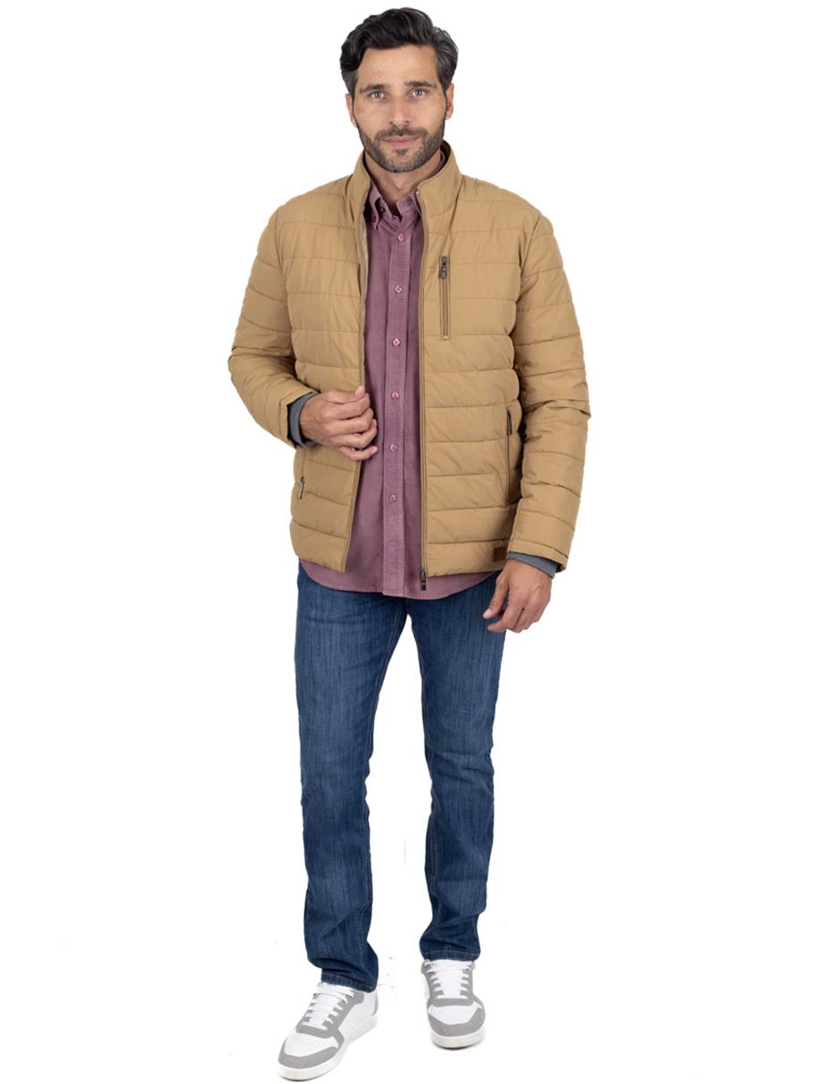Chamarra capitonada con bolsillos para hombre 2