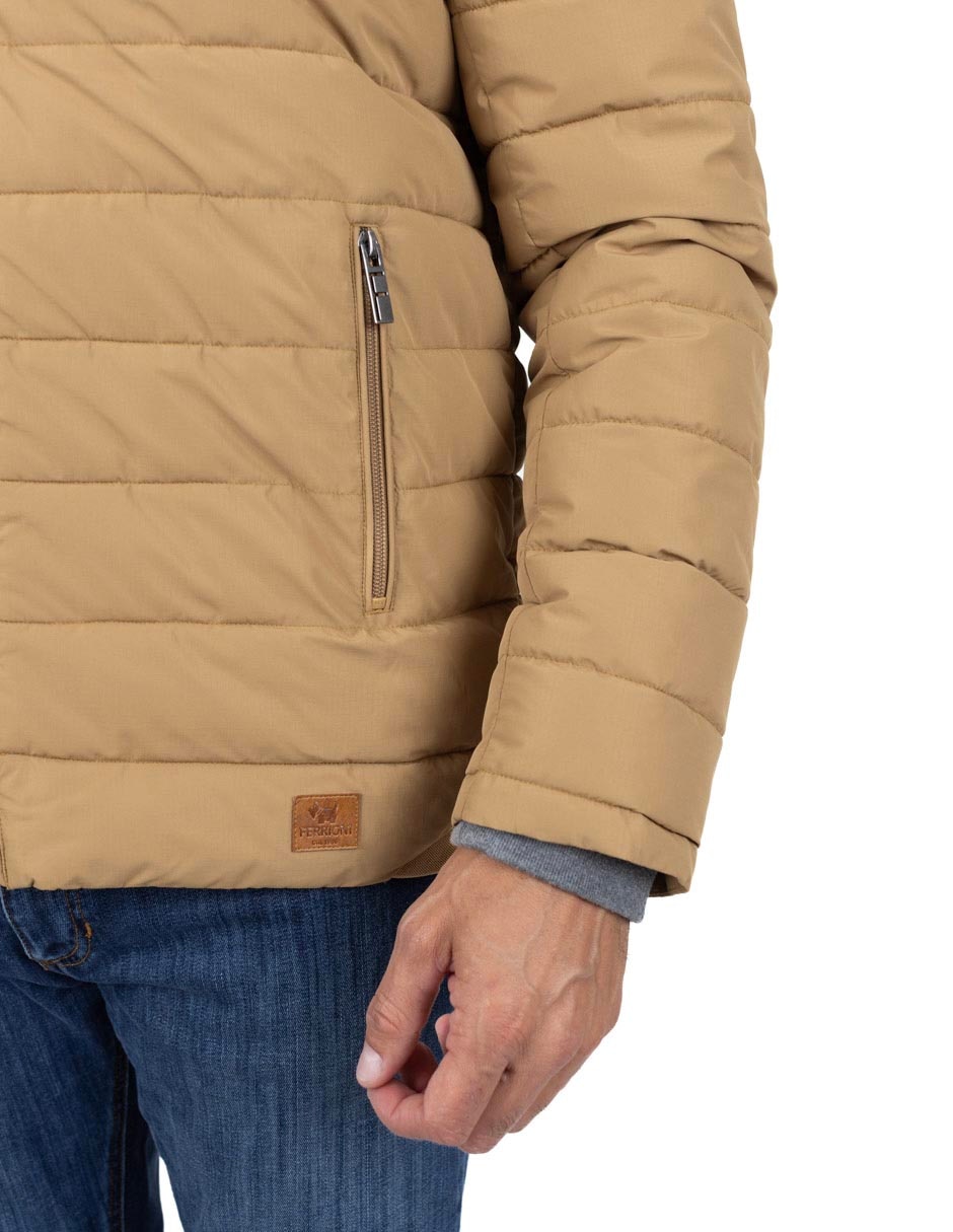Chamarra capitonada con bolsillos para hombre 4