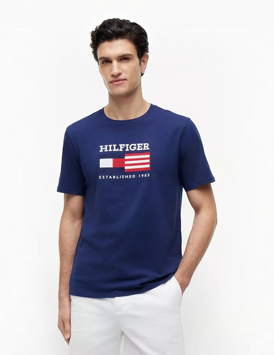 Playera Bandera Azul cuello redondo para hombre Playera Bandera Azul cuello redondo para hombre