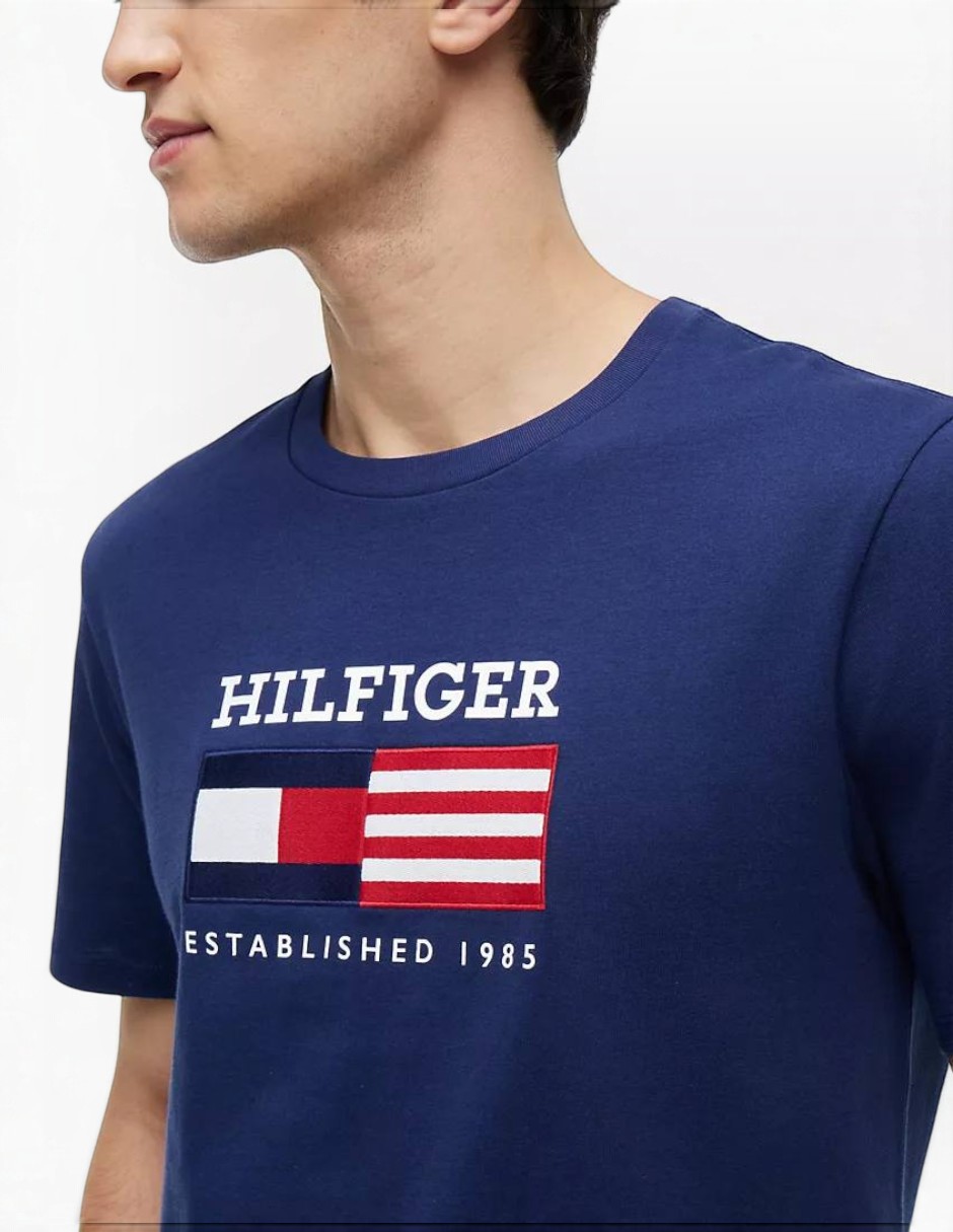 Playera Bandera Azul cuello redondo para hombre 2