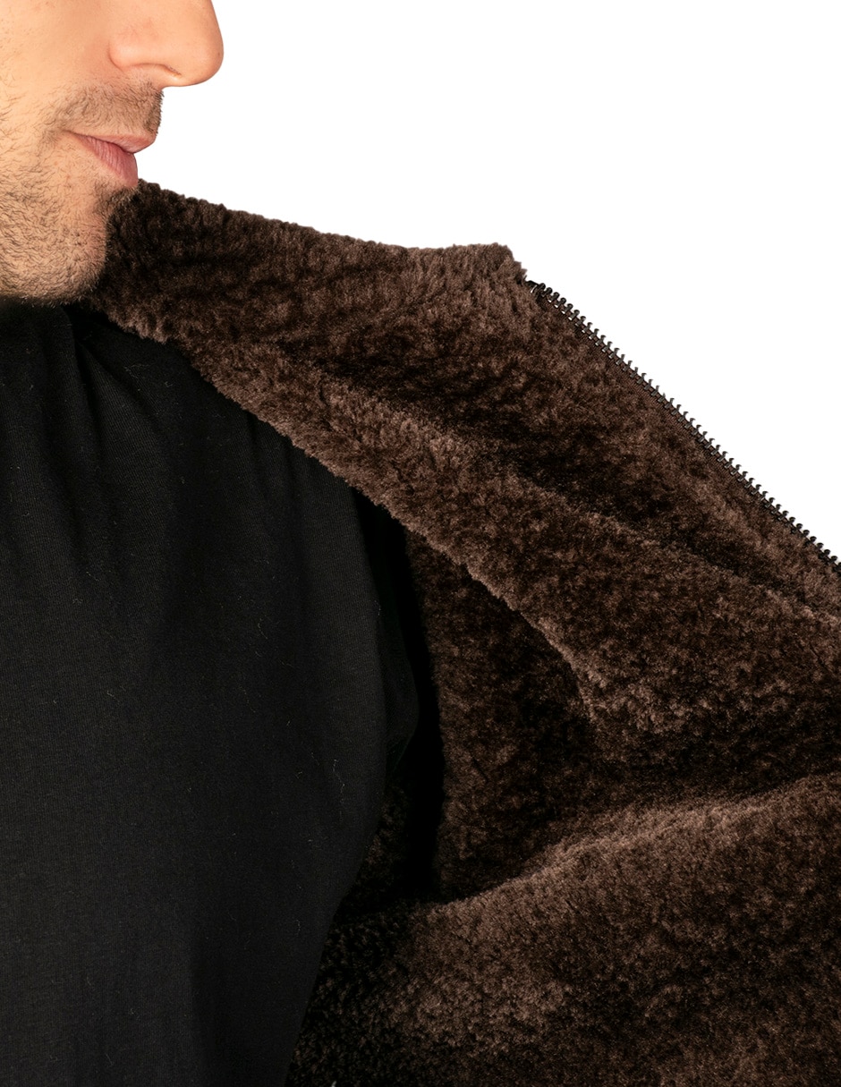 Chamarra casual GAMUZA con cortes para hombre 4